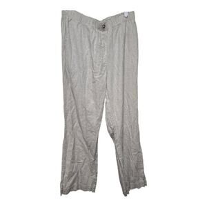 Mason & Belle Linen Blend Pants Women 10 Pull On Straight Leg Beige